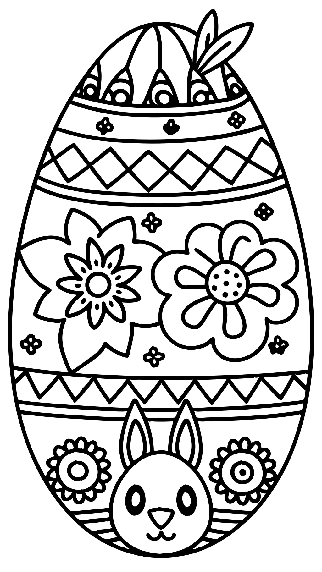 Página para colorear del huevo de Pascua